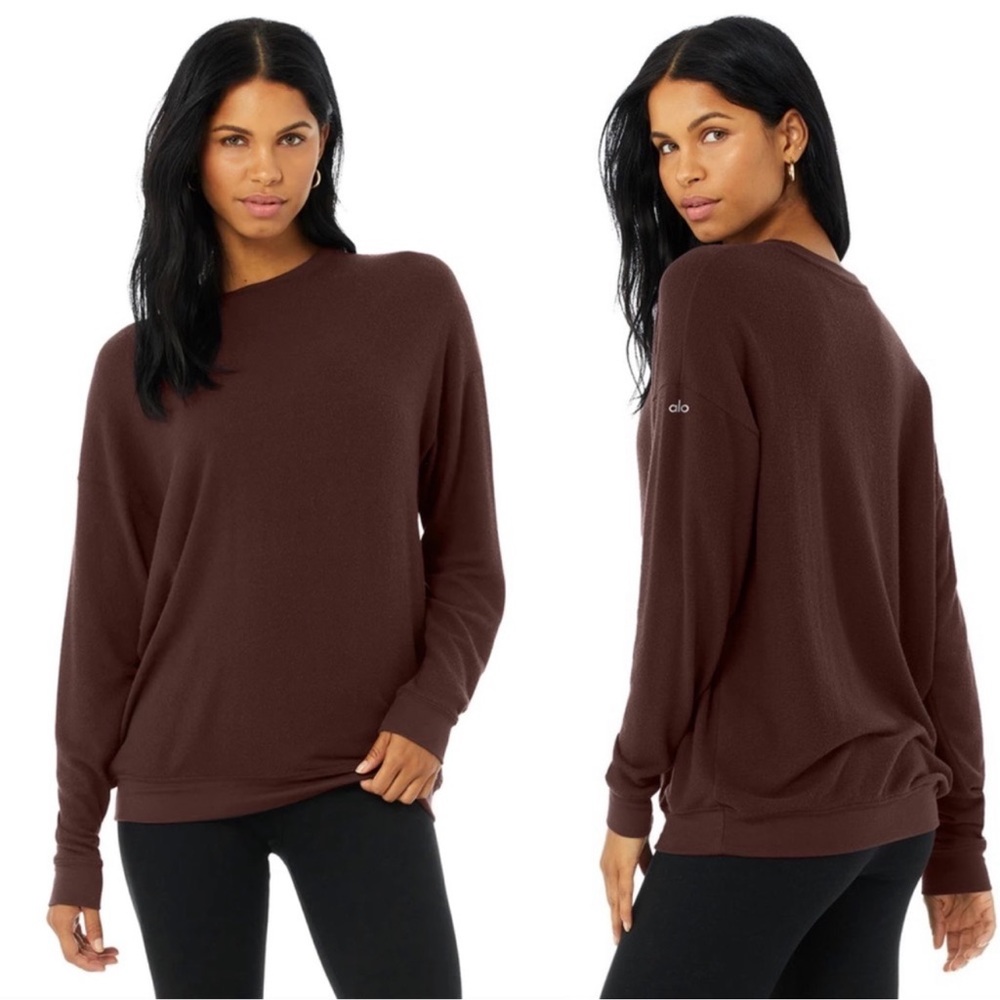 Alo Soho Pullover in Cherry Cola